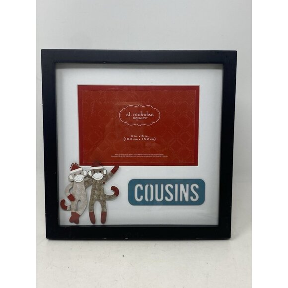 St Nicholas Square Other - St Nicholas Square Sock Monkey Picture Frame Cousins Holds 4" x 6" Photo
